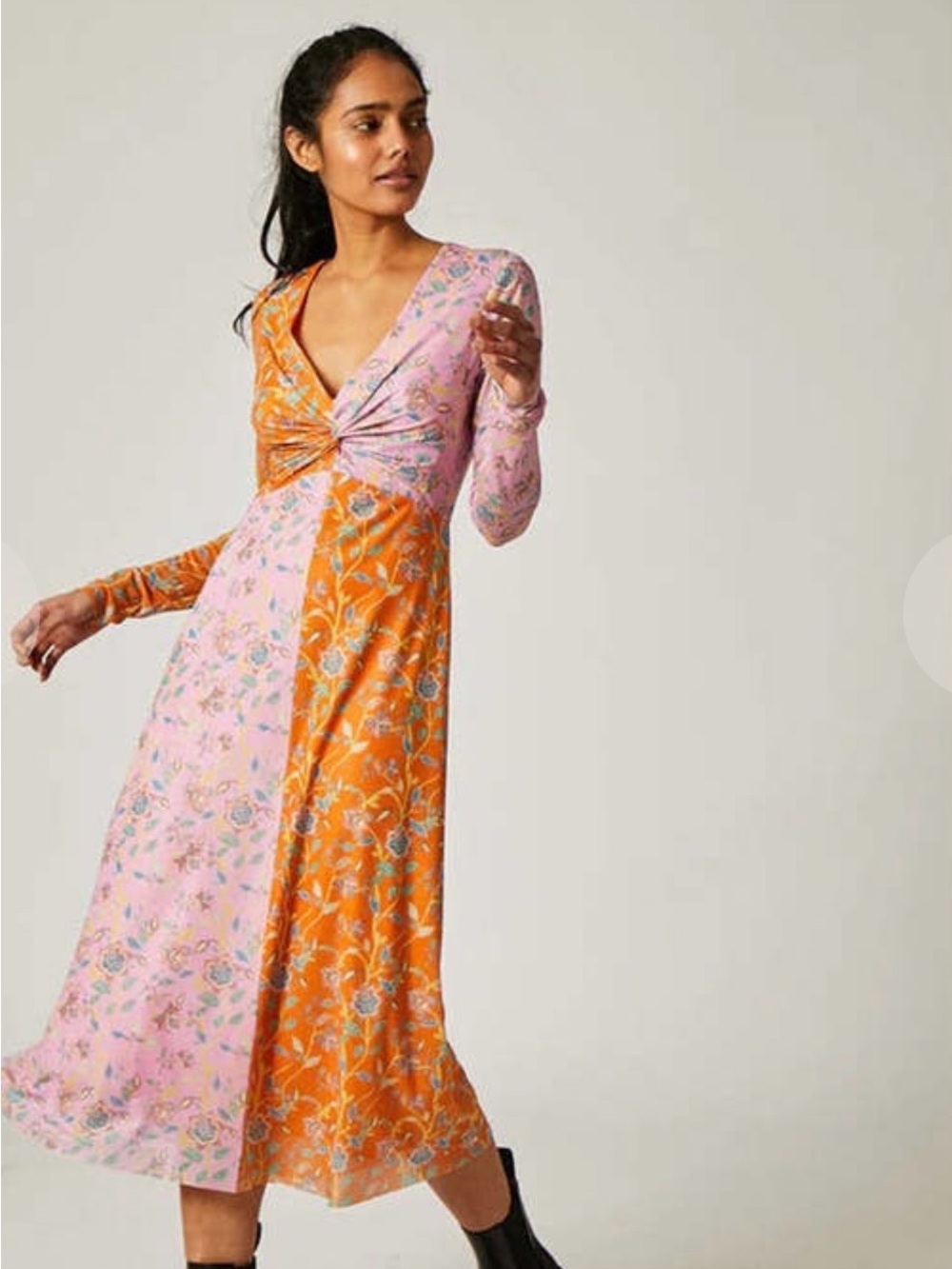 Rachel Antonoff Floral Mesh Dress- Size 6- Pink & Orange Midi Dress - Picture 2 of 12